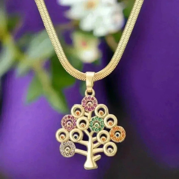 🆕️18K Gold Plated 316 L Stainless Steel Dainty Necklace Tree of Life 🌳 Pendant - Picture 6 of 10